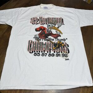 Vintage 90s Miami Hurricanes Champions T Shirt 1992 One For The Thumb XXL